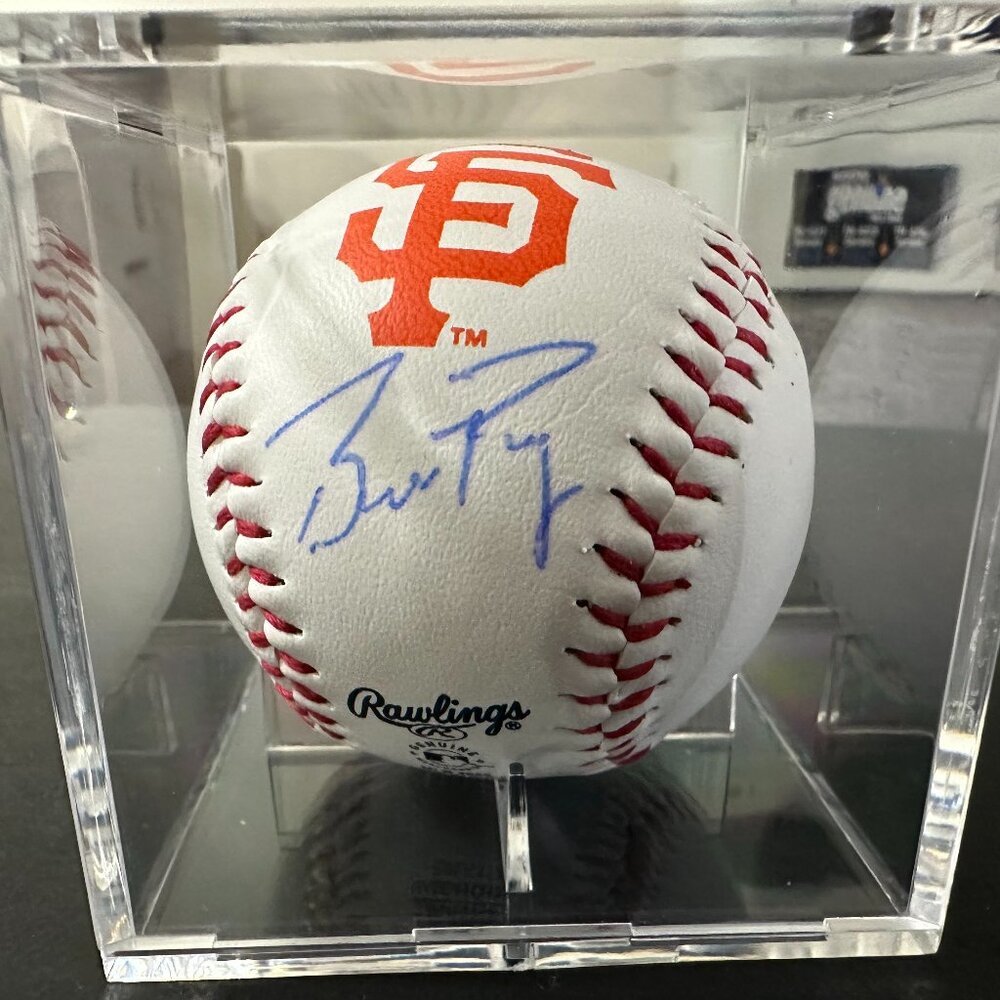 BUSTER POSEY SIGNED SAN FRANCISCO GIANTS AUTOGRAPHED BASEBALL IN CUBE W/COA 862